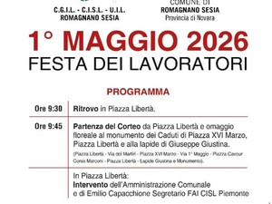 Romagnano Sesia celebra il 1° Maggio con corteo e omaggi ai Caduti