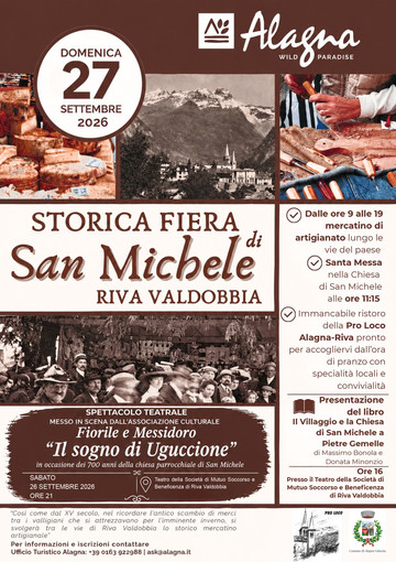 A Riva Valdobbia, nell’ultimo fine settimana di settembre la storica fiera di San Michele A Riva Valdobbia, nell’ultimo fine settimana di settembre la storica fiera di San Michele