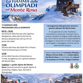 La fiamma olimpica sul Monte Rosa: un passaggio simbolico tra Capanna Margherita, Salati e Gressoney-La-Trinité La fiamma olimpica sul Monte Rosa: un passaggio simbolico tra Capanna Margherita, Salati e Gressoney-La-Trinité