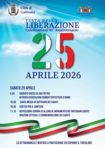 A Gattinara il 25 Aprile tra messa, corteo al cimitero e omaggio ai Partigiani caduti