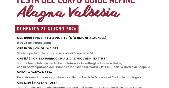 Alagna celebra la Festa del Corpo Guide Alpine Alagna celebra la Festa del Corpo Guide Alpine