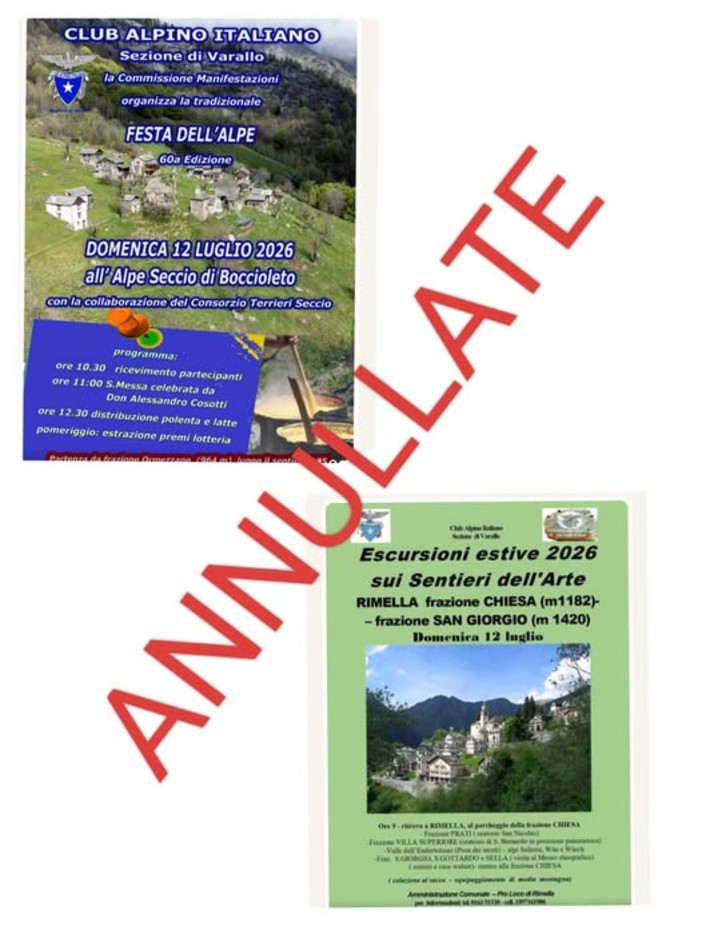 Val Mastallone, incendi: annullate la Festa dell’Alpe Seccio e la visita sui Sentieri dell’Arte
