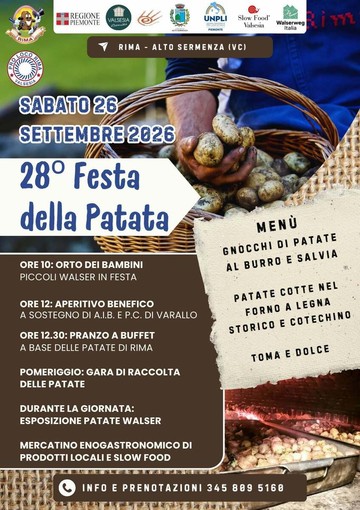 Rima celebra la patata: il 26 settembre la 28ª edizione tra sapori Walser e tradizione