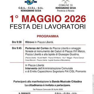 Romagnano Sesia celebra il 1° Maggio con corteo e omaggi ai Caduti