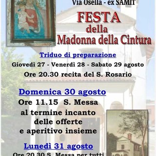Borgosesia, a Cravagliano torna la Festa della Madonna della Cintura