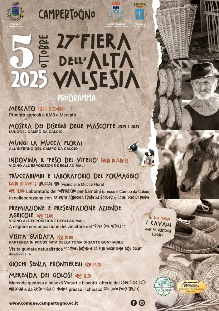 Campertogno ospita la 27ª Fiera dell’Alta Valsesia Campertogno ospita la 27ª Fiera dell’Alta Valsesia