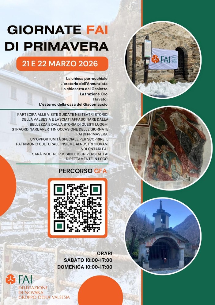 Giornate FAI di Primavera 2026: Boccioleto apre i suoi tesori Giornate FAI di Primavera 2026: Boccioleto apre i suoi tesori