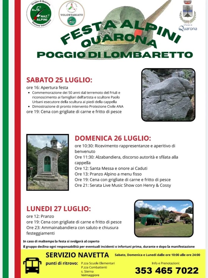 Quarona, tre giorni di Festa Alpina al Poggio di Lombaretto Quarona, tre giorni di Festa Alpina al Poggio di Lombaretto