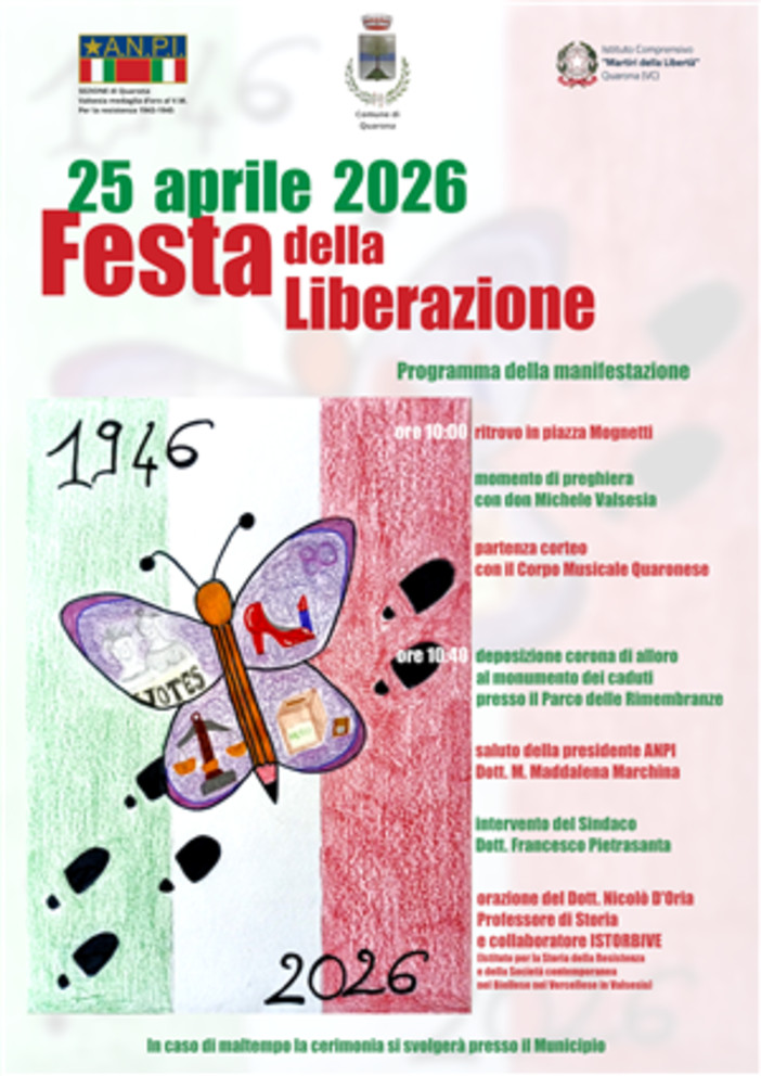 A Quarona il 25 Aprile tra corteo, memoria e orazione ufficiale per l’81° anniversario della Liberazione
