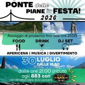Scopa, domani il Ponte delle Piane in festa con apericena, dj set e tributo agli 883