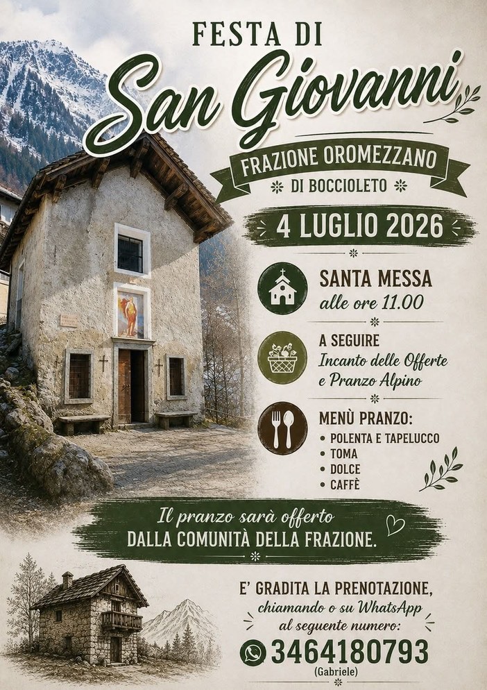 Festa di San Giovanni a Oro Mezzano, appuntamento il 4 luglio Festa di San Giovanni a Oro Mezzano, appuntamento il 4 luglio