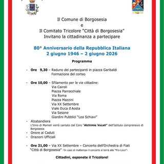 Borgosesia celebra l’80° anniversario della Repubblica Italiana