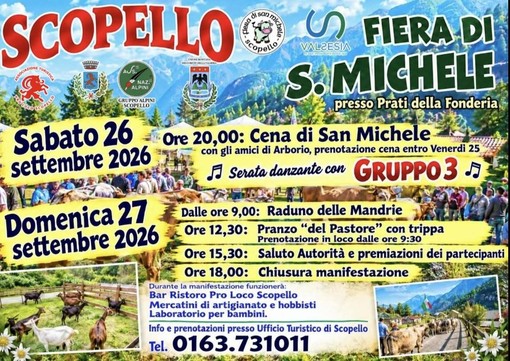 Scopello, il 26 e 27 settembre la Fiera di San Michele tra mandrie, prodotti tipici e musica