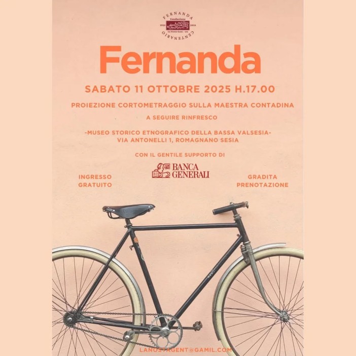 Romagnano: "Fernanda", al MEV una proiezione sulla maestra contadina Romagnano: "Fernanda", al MEV una proiezione sulla maestra contadina