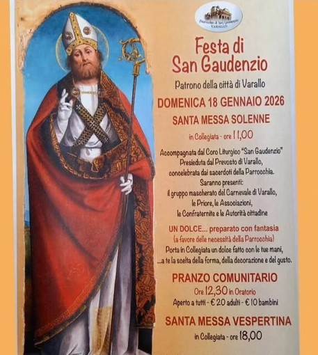 Varallo celebra San Gaudenzio: messa solenne, pranzo comunitario e iniziativa “Un dolce…preparato con fantasia”