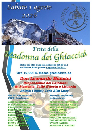 Monte Rosa, sabato la Festa della Madonna dei Ghiacciai alla Capanna Gnifetti