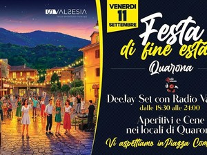A Quarona l’estate saluta in piazza tra musica, aperitivi e cene