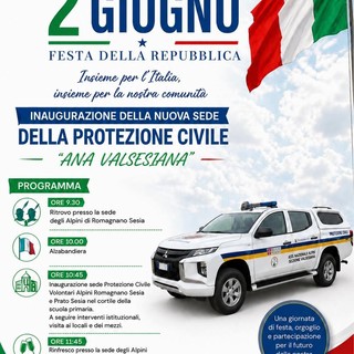 Festa della Repubblica a Romagnano Sesia con l’inaugurazione della nuova sede della Protezione Civile ANA Valsesiana