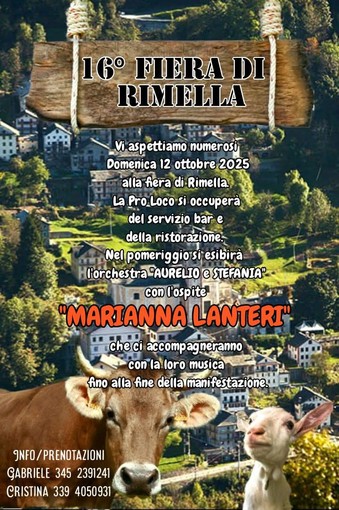 Rimella si prepara alla 16ª Fiera: musica, tradizione e buon cibo