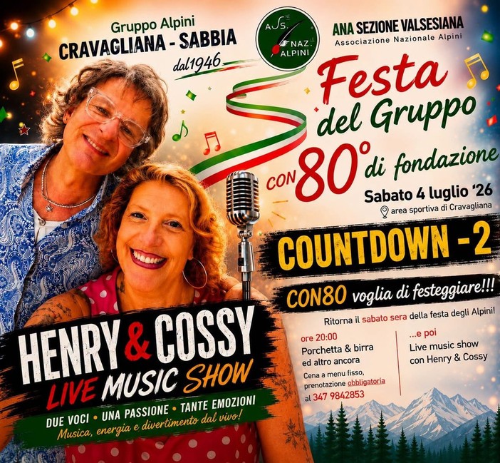 Cravagliana, gli Alpini festeggiano gli 80 anni del Gruppo con porchetta, birra e musica Cravagliana, gli Alpini festeggiano gli 80 anni del Gruppo con porchetta, birra e musica