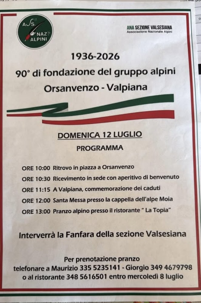 Valduggia e Cellio con Breia, gli Alpini celebrano i 90 anni del gruppo Orsanvenzo-Valpiana Valduggia e Cellio con Breia, gli Alpini celebrano i 90 anni del gruppo Orsanvenzo-Valpiana