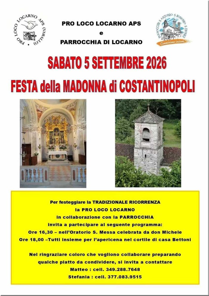 A Locarno torna la Festa della Madonna di Costantinopoli tra celebrazione e comunità A Locarno torna la Festa della Madonna di Costantinopoli tra celebrazione e comunità