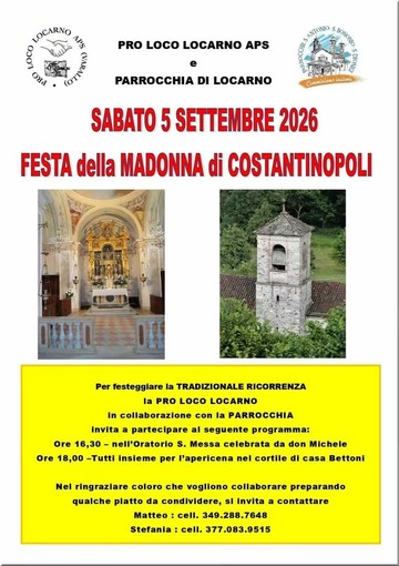 A Locarno torna la Festa della Madonna di Costantinopoli tra celebrazione e comunità A Locarno torna la Festa della Madonna di Costantinopoli tra celebrazione e comunità