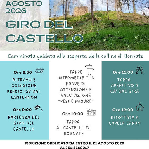 Bornate, tra colline e castello torna il Giro del Castello Bornate, tra colline e castello torna il Giro del Castello