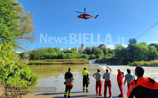 Ciclista disperso al guado di Castelletto Cervo, proseguono le ricerche: ispezionati ponti e greto fino a Quinto Vercellese