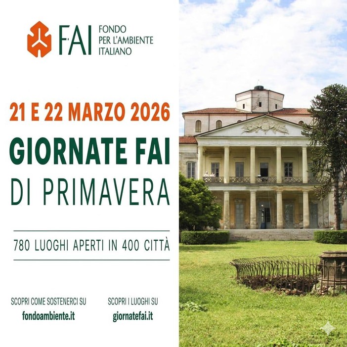 Villa Caccia al centro delle Giornate FAI di Primavera 2026: a Romagnano Sesia un weekend tra cultura, visite e mercato Slow Food