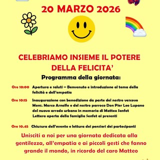 Roasio celebra la “Giornata della Felicità”: il 20 marzo un evento tra gentilezza, empatia e memoria