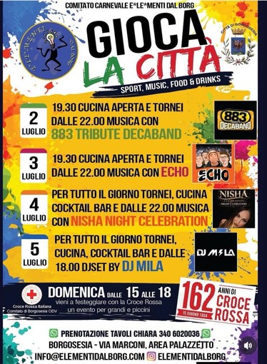 Sport, musica e cucina: a Borgosesia quattro giorni con “Gioca la città”