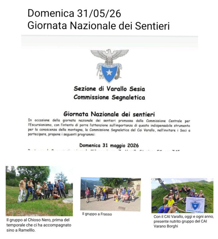CAI Varallo, la Giornata Nazionale dei Sentieri fa tappa a Scopa CAI Varallo, la Giornata Nazionale dei Sentieri fa tappa a Scopa