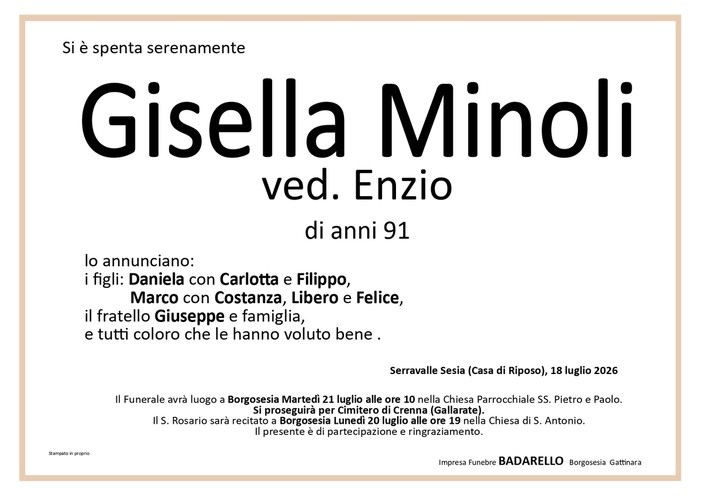 Gisella Minoli, ved. Enzio