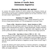 Giornata Nazionale dei Sentieri, il CAI Varallo propone due itinerari in alta Valsesia
