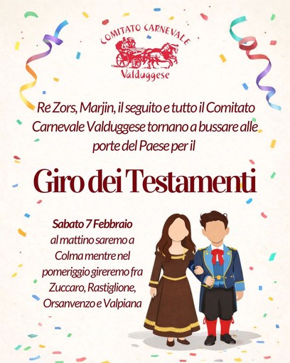Valduggia, il Giro dei Testamenti riporta il Carnevale tra le case del paese