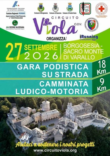 Da Borgosesia al Sacro Monte di Varallo, 18 chilometri di corsa per sostenere il Circuito Viola