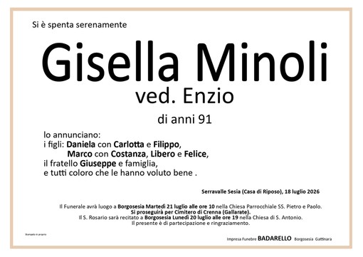 Gisella Minoli, ved. Enzio Gisella Minoli, ved. Enzio