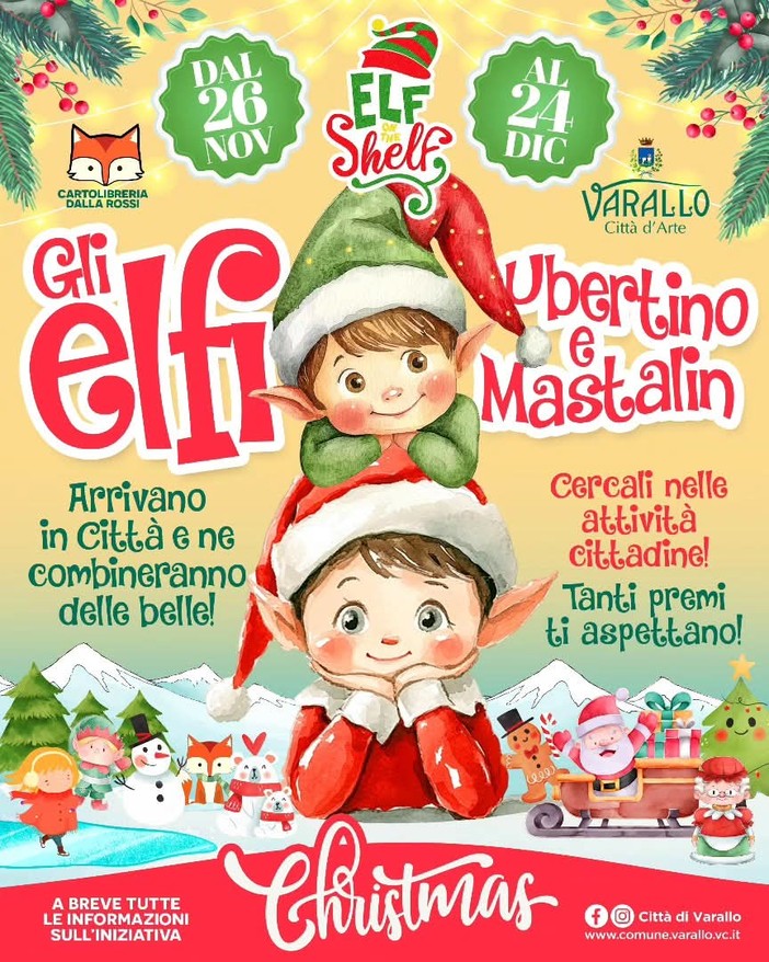 Varallo si prepara al Natale: arrivano in città gli elfi Ubertino e Mastalin