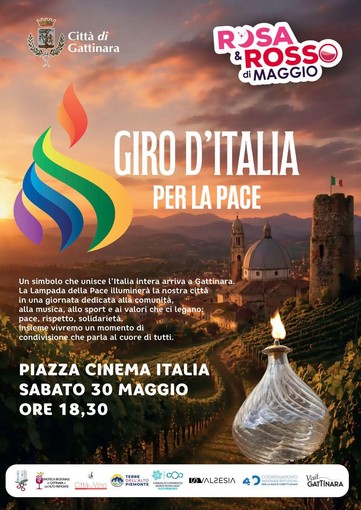 Gattinara, la Lampada della Pace arriva in città per il Giro d’Italia per la Pace