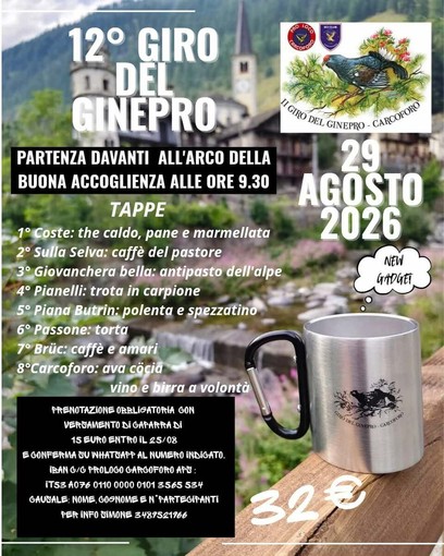 Carcoforo, il 29 agosto torna il Giro del Ginepro tra sapori e tradizione Carcoforo, il 29 agosto torna il Giro del Ginepro tra sapori e tradizione