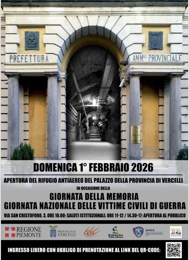 Vercelli apre al pubblico il rifugio antiaereo del Palazzo della Provincia per la Giornata della Memoria