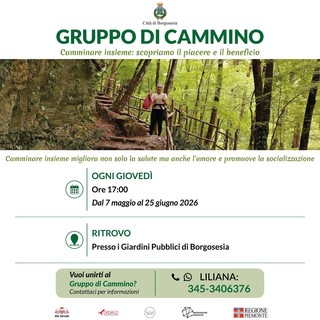 Borgosesia, dal 7 maggio il gruppo di cammino ai Giardini Pubblici