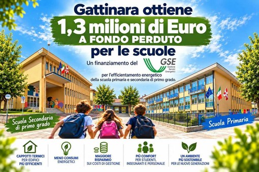 Gattinara, oltre 1,3 milioni di euro per l’efficientamento energetico delle scuole Gattinara, oltre 1,3 milioni di euro per l’efficientamento energetico delle scuole