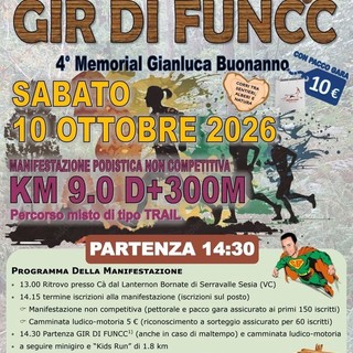 Serravalle Sesia, il “Gir di Funcc” torna il 10 ottobre tra trail e memoria