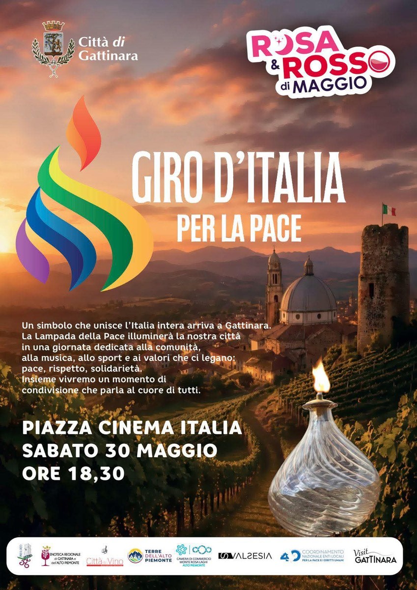 Gattinara, la Lampada della Pace arriva in città per il Giro d’Italia per la Pace