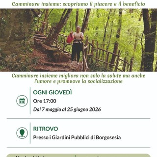 Borgosesia, al via il gruppo di cammino ai Giardini Pubblici