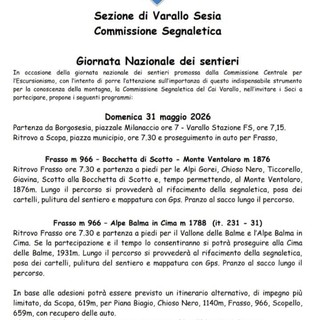 Giornata Nazionale dei Sentieri, il CAI Varallo propone due itinerari in alta Valsesia