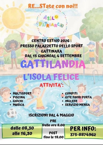 Gattinara, al via le iscrizioni per “Gattilandia – L’isola felice”, centro estivo 2026 al Palazzetto dello Sport