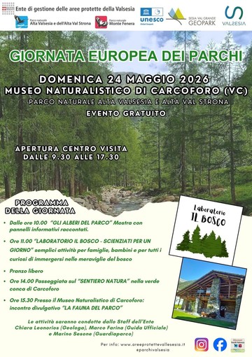 Giornata Europea dei Parchi, natura e attività per famiglie al Museo Naturalistico di Carcoforo